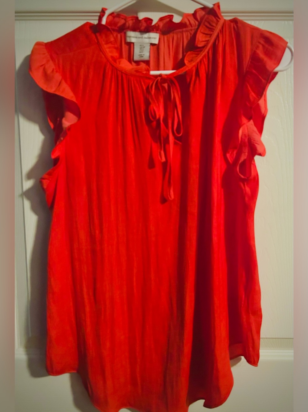 Cupcakes and Cashmere Orange Ruffle Blouse